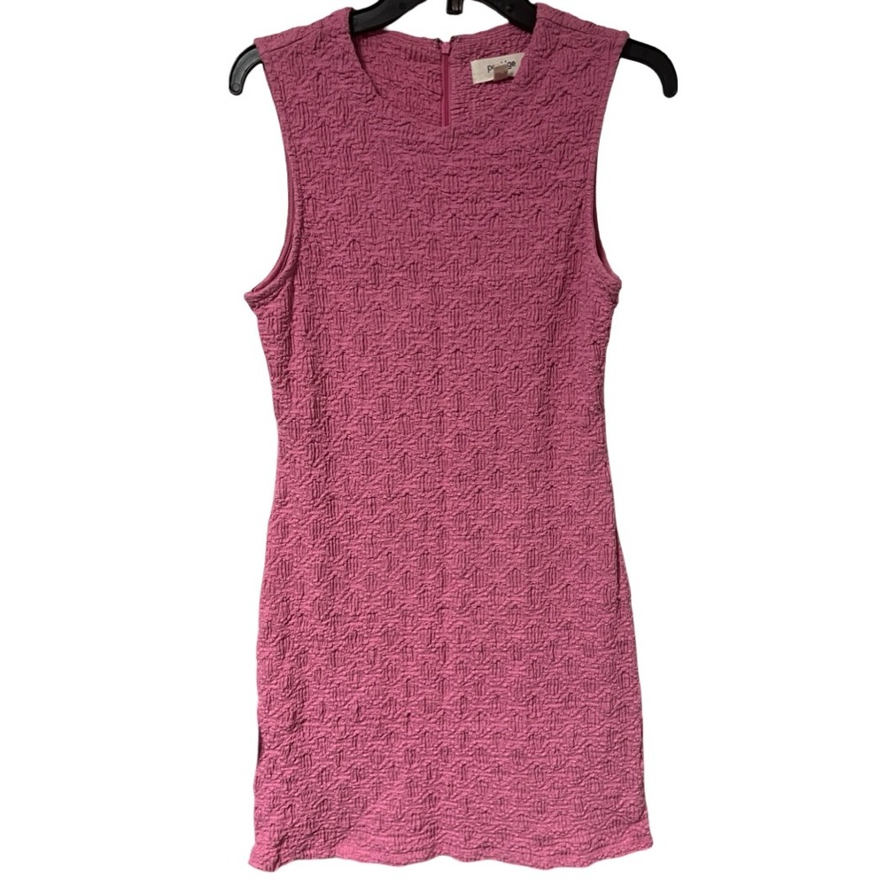 Porridge Anthropologie Pink Textured Sleeveless Shift Dress Size Medium
